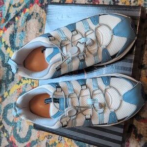 Dr. Comfort Womens Athletic Sneakers Size 10W Mesh & Leather White/Blue